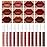 QiBest 12Pcs Velvet Matte Liquid Lipstick Makeup Sets for Women & Teens Gift, Waterproof Long Wear 24 Hours Nudes Burgundy Red Brown Lip Stain Kits, Non-Stick Cup Mate 24 Horas Lip Gloss Holiday Set