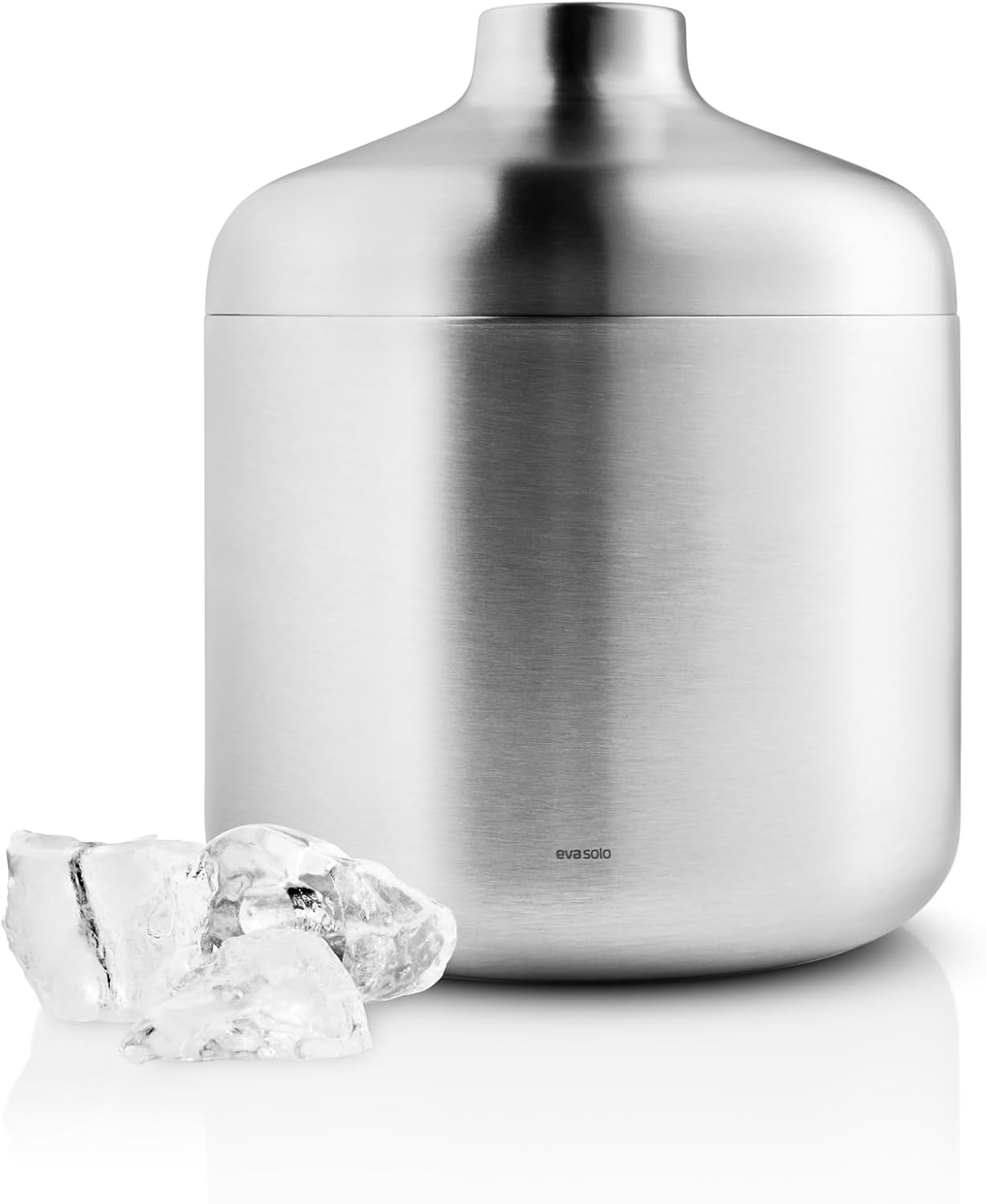 Eva Solo | Liquid Lounge Insulated Ice Bucket with Scoop | Keeps ice Cold and The Vacuum-Insulated ice Bucket ensures no Condensation on The Table | Brushed Steel