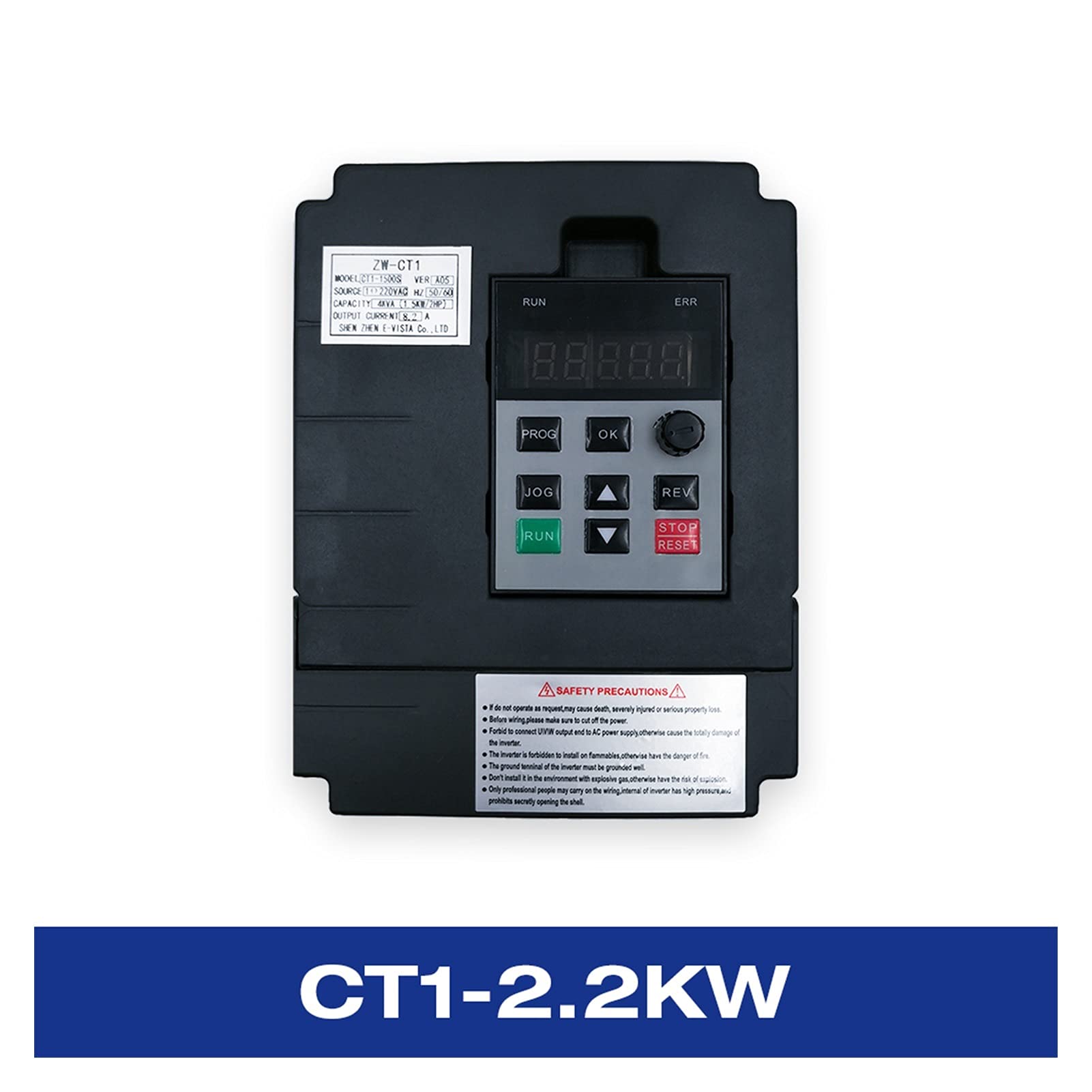 Entraînement à fréquence variable VFD Inverter 75 0W / 1.5KW / 2.2KW ZW-CT1 3P Convertisseur de sortie Convertisseur variable Inverter pour le contrôle de la vitesse du moteur de broche(2.2KW (black))