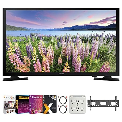 SAMSUNG UN40N5200A 40 inch Class N5200 Smart Full HD TV Bundle with Premiere Movies Streaming + 37-100 Inch TV Wall Mount + 6-Outlet Surge Adapter + 2X 6FT HDMI 2.0 Cable