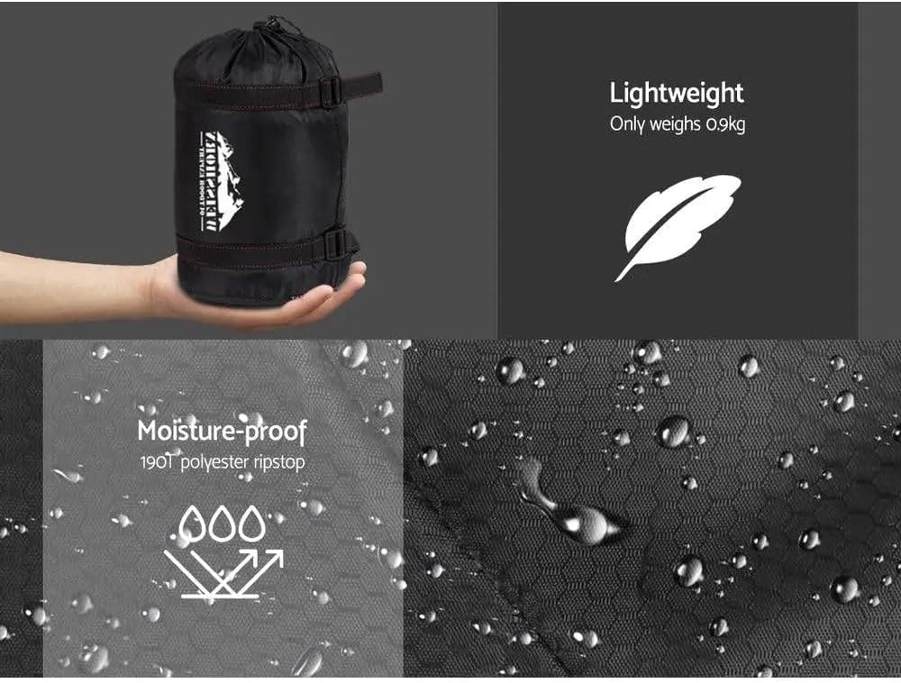 Weisshorn Sleeping Bag Single Camping Hiking Winter Thermal Grey