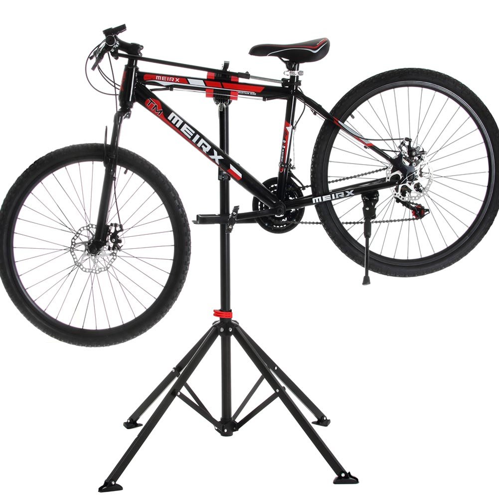 BAKAJI Fahrradständer für Fahrräder, verstellbar, faltbar, Unisex, Erwachsene, Schwarz, 100 x 100 x 110 h ausziehbar bis 180 cm
