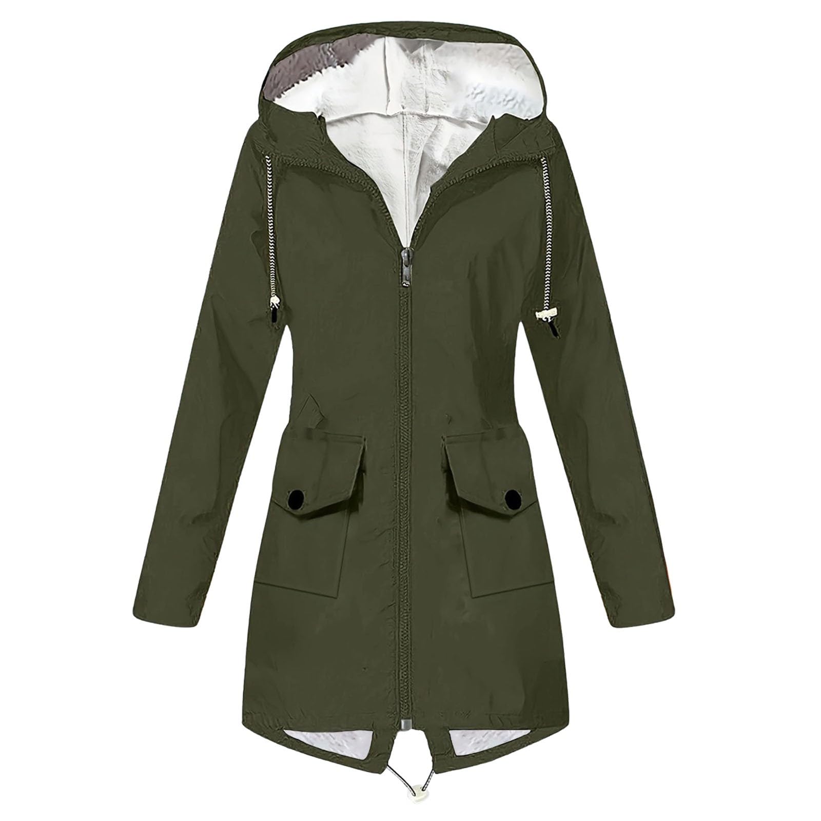 Giacca Antipioggia Da Donna Leggera Con Cappuccio Lungo, Impermeabile, Viaggio, Antivento, Trench Cappotti Elegante Impermeabile Softshell Lungo Sportiva Antivento Running Anti Pioggia