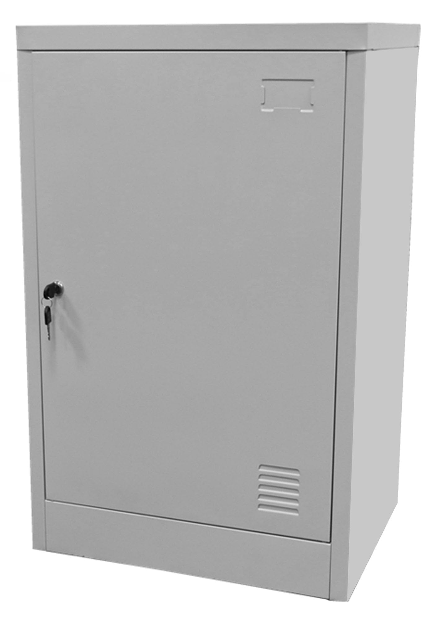 Giordanoshop Armadietto Metallico 1 Anta 1 Mensola 80x40x50 cm con Serratura a Chiave in Acciaio Grigio