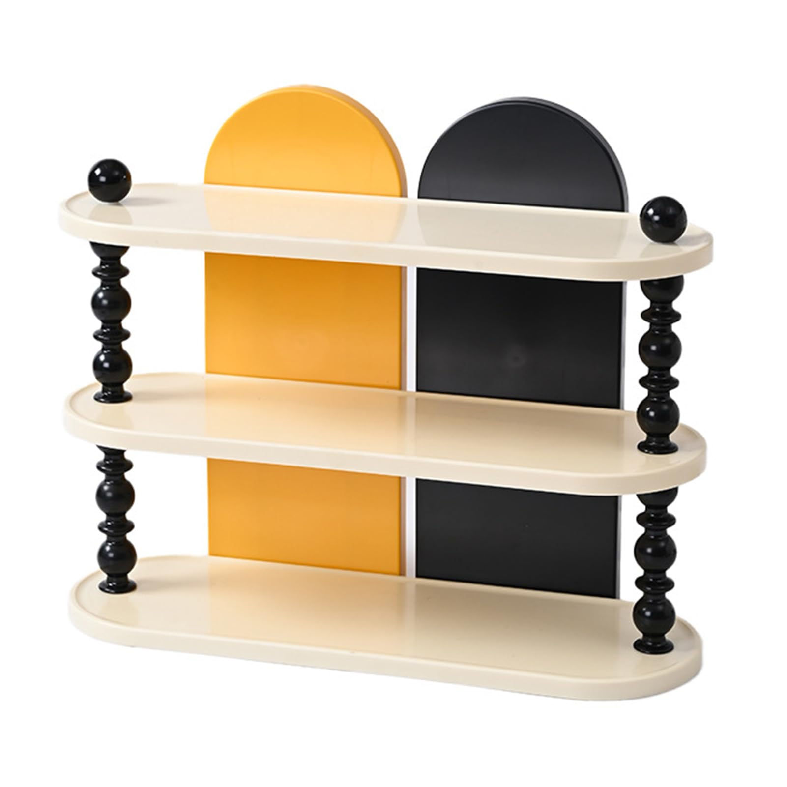 Glifora Desktop Storage Rack - Three-Layer Organiser, Stable Support, Stylish Colour Contrast Rack, Compact Space-Saving Shelf for Cosmetics and Stationery