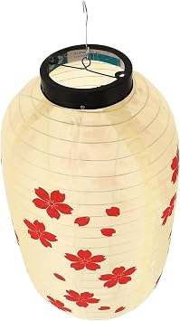 OSALADI Japanese Style Hanging Lantern 9.84X9.84X17.71In Cherry Blossoms Silk Lantern for Outdoor Party Wedding Home Decoration