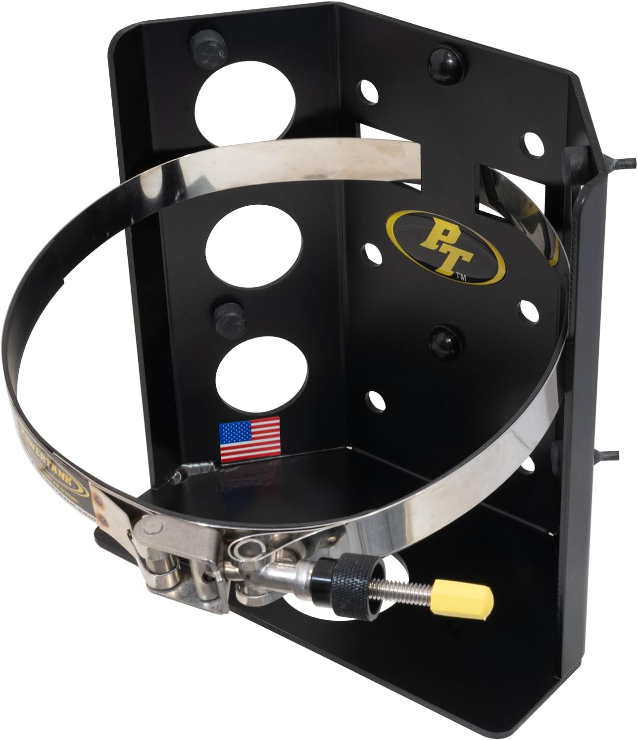 Power Tank - Lockable 5 lb LP Propane Tank Holder 8 Inch Cylinder Mounting Bracket for Truck Bed, Car, RV, Boat