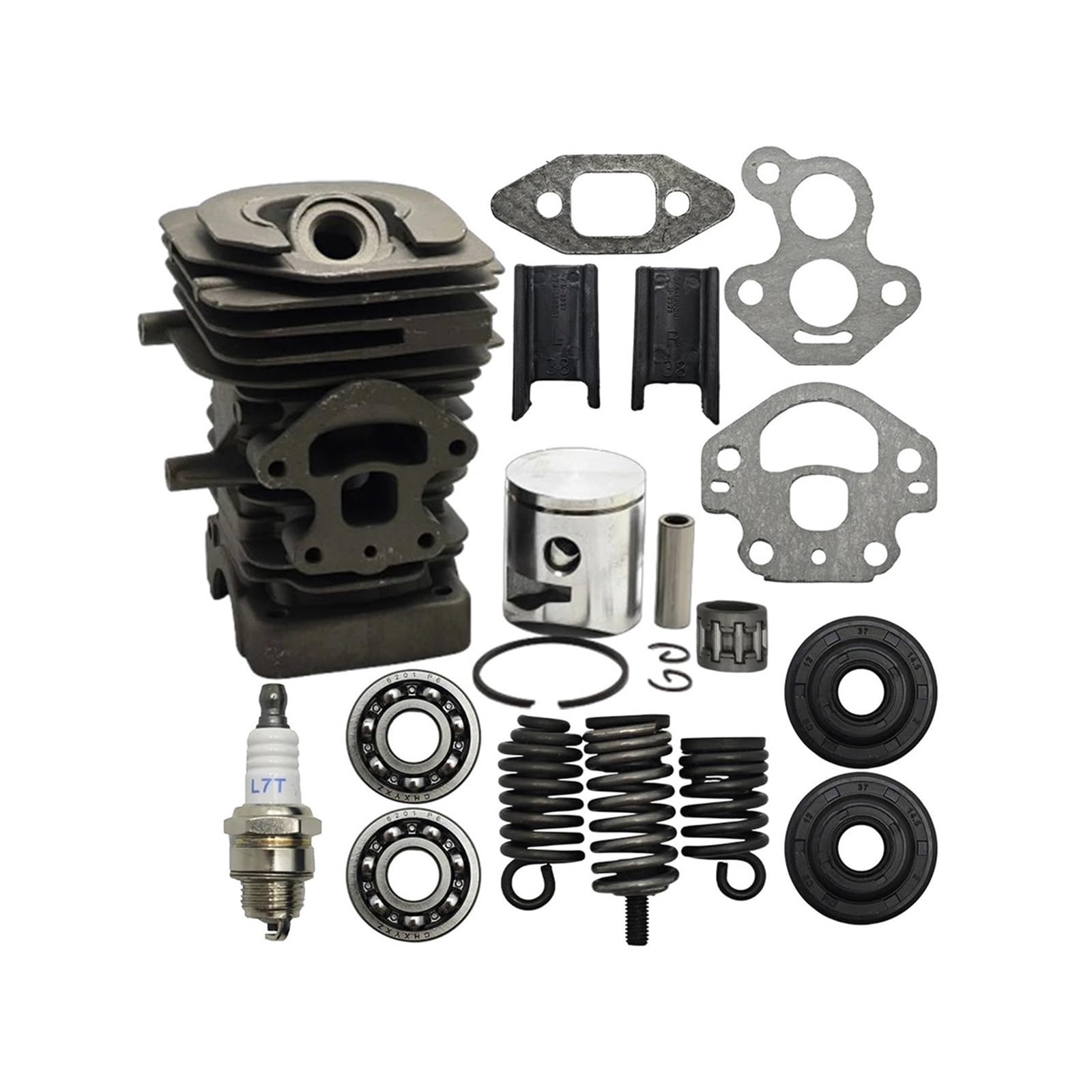 Accesorios Juego de pistones de Cilindro de 39mm Aptos for 240 240E 235E 235 236 236E Kit de Junta selladora de cojinete de manivela Soporte de Amortiguador de Motosierra