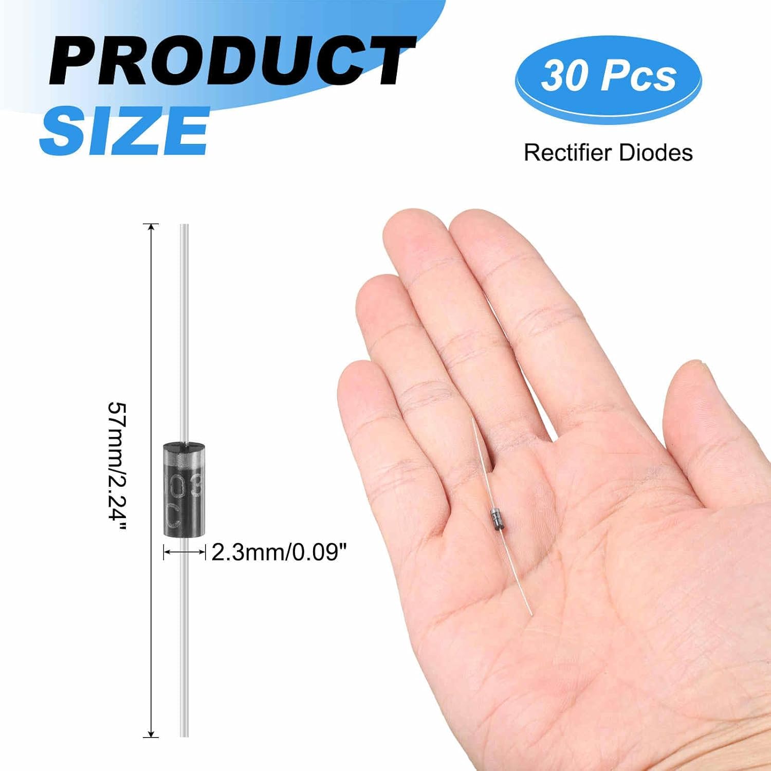 MECCANIXITY 30 Pcs 1N4003 Rectifier Diode, 1A 200V DO-41 Electronic Silicon Diodes for Charger Industrial Power Adapter Supply Inverter Switching Power Supply