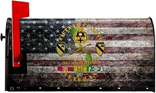 CRJSNYEAG Large - Army - Vietnam Combat Cavalry Veteran W 5th Cav DUI - 1st Cav Div Magnetic Mailbox Cover Garden Home Decor Letter Box 21x18 in
