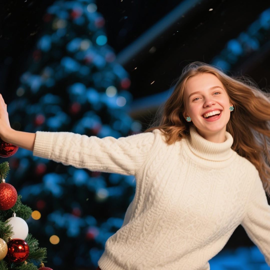 18 Pairs Hypoallergenic Christmas Earrings for Women Cute Stud Earrings Sets Xmas Holiday Jewelry Present Snowflake Chirstmas Tree Earring Winter Earring Jewelry Bulk (18 Pairs of Christmas Earrings) - Image 3