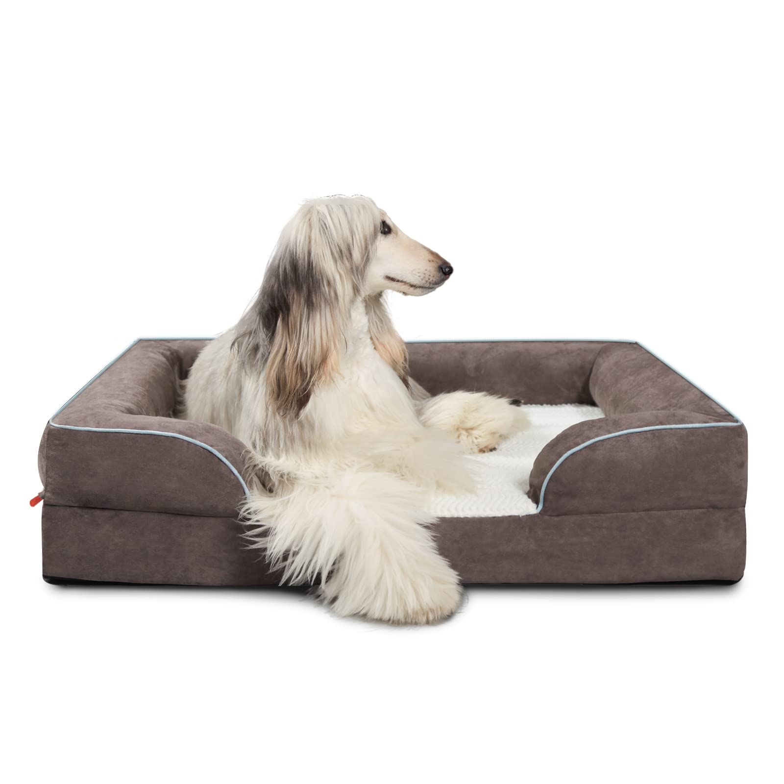 Laifug Large Orthopedic Premium Memory Foam Dog Bed Dog Sofa with Washable and Removable Suede Cover Waterproof Liner