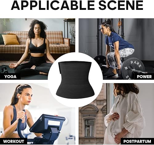 Miniatura 7 de KIMIKAL Entrenador de cintura para mujer banda de sudor recortadora de abdomen cinturón de talla grande