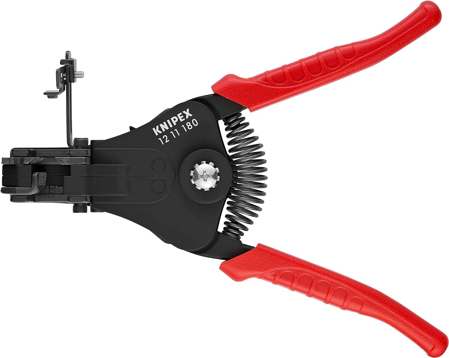 Knipex Pince à dénuder avec couteaux de forme noire laquée gainées en plastique 180 mm, 12 11 180