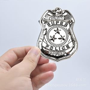 2 Badges De Police En Métal – Argent Et Or – 6 Cm – Jeu De Rôle, Halloween, Carnaval – Enfant Et Adulte