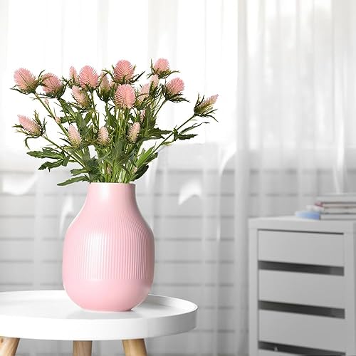 Miniatura 4 de HUIANER Flores artificiales de cardo en aerosol, 2 unidades, flores artificiales de eryngium de tacto real, flores artificiales de acebo de mar para