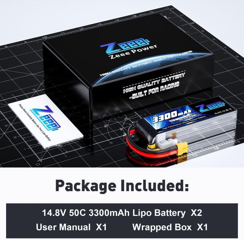 Miniatura 6 de Zeee Batería Lipo de 14.8 V 4S 50C 3300 mAh Batería suave con enchufe XT60 para avión RC helicóptero RC barco UAV Drone FPV RC coche, camión, barco