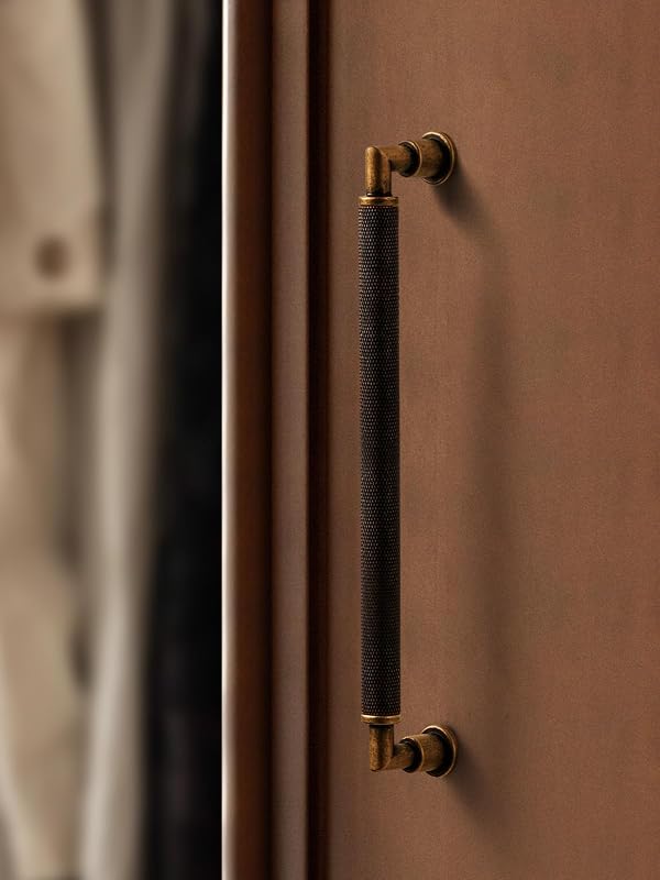 JIASENBAO 10 Pack Antique Brass Cabinet Pulls 7-9/16" Hole Center Knurled Vintage Drawer Pulls Bathroom Dresser Handles Hardware Bar Zinc Alloy by JIASENBAO - Used condition - Image 6