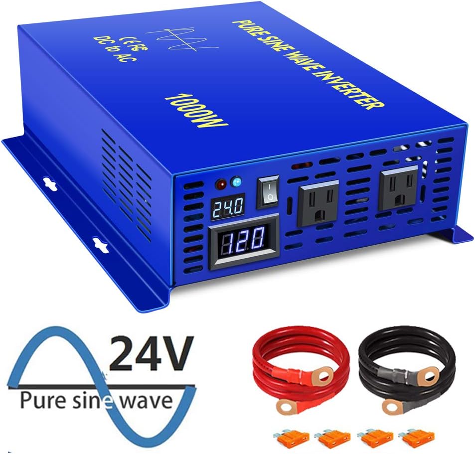 GIANDEL Power Inverter Pure Sine Wave 1000W/2000W 24V to 110V 120V car