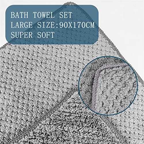 Bath Towels Large Bath Sheets Microfiber Soft Highly Absorbent Bath Sheet with Gift Box, Grey (90 x 180 cm, 1 Pack)