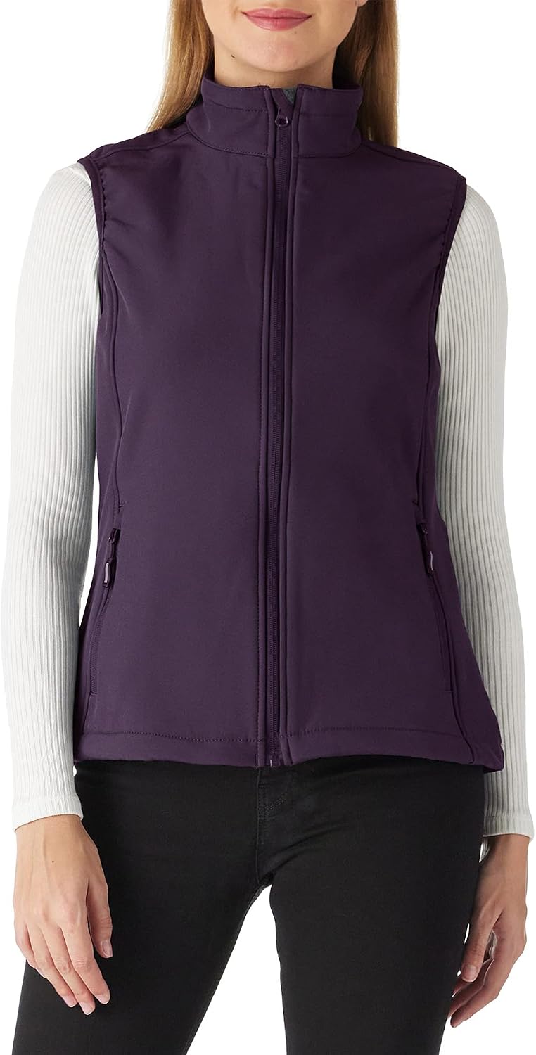 Outdoor Ventures Gilet Softshell da Donna Senza Maniche Leggero Antivento Caldo Pile Colletto alla coreana Gilet Sportivo con 4 Tasche per Escursionismo Campeggio