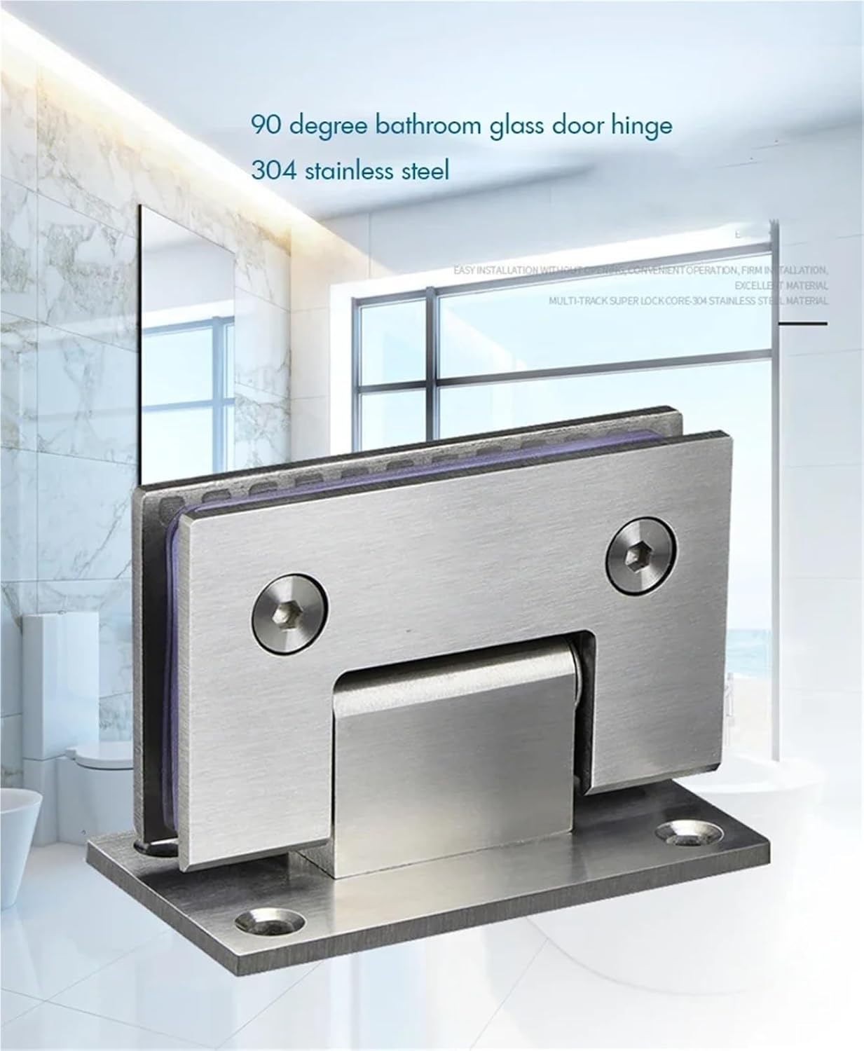 Stainless 90 Degree Wall-to-Glass Showcase Cabinet Clamp Glass Shower Doors Hinge, Burshed петли