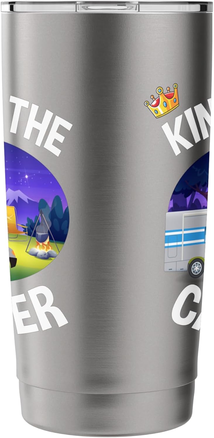 King of the Camper - Funny Camping RV Caravan Motorhome Stainless Steel Insulated Tumbler image 4