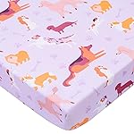 UOMNY Crib Sheet 52x28 Baby Sheet for Girls Breathable Dog Fitted Crib Sheet for Standard Crib and Toddler Mattress Soft Toddler Sheet Purple