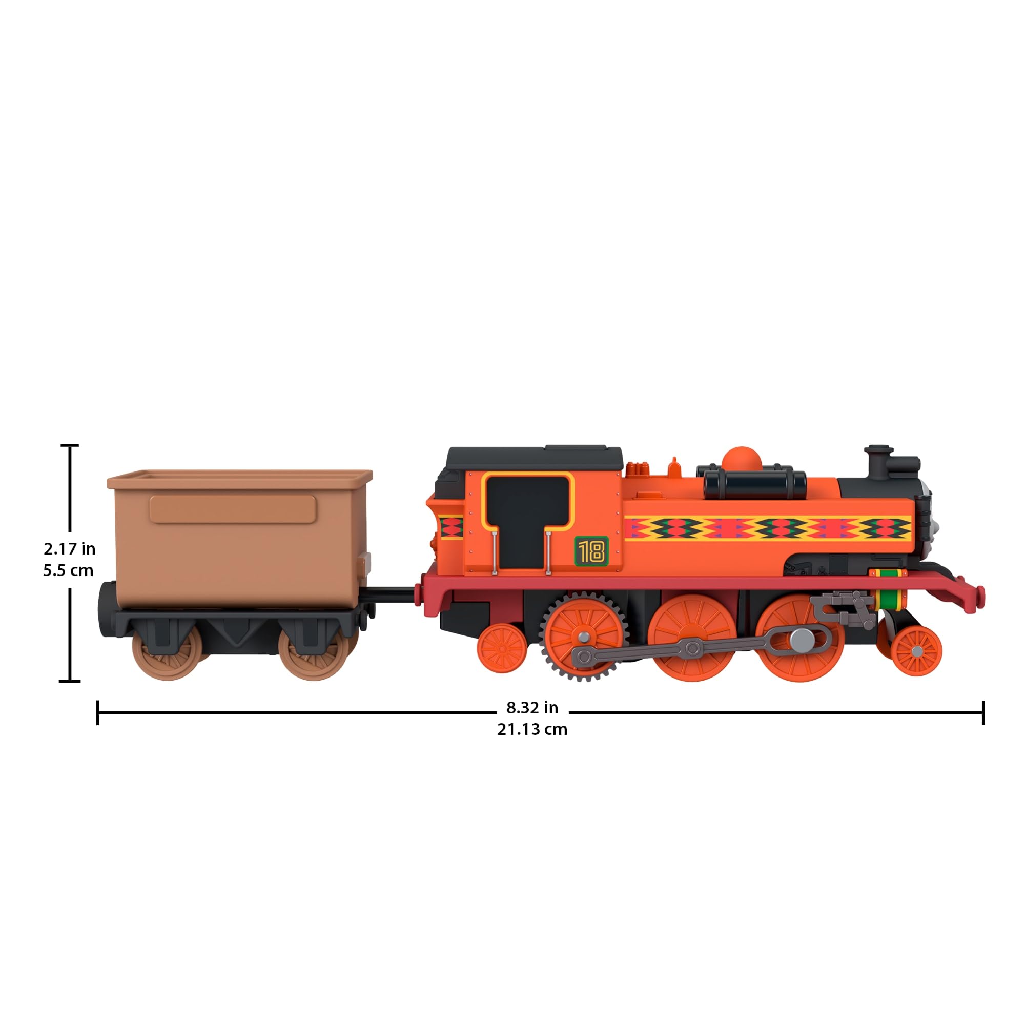 Thomas & Friends by Fisher-Price Lokomotywa Nia z napędem | Zabawkowy pociąg i tender na baterie, klasyczne postacie z serii kolejowej, JLL49