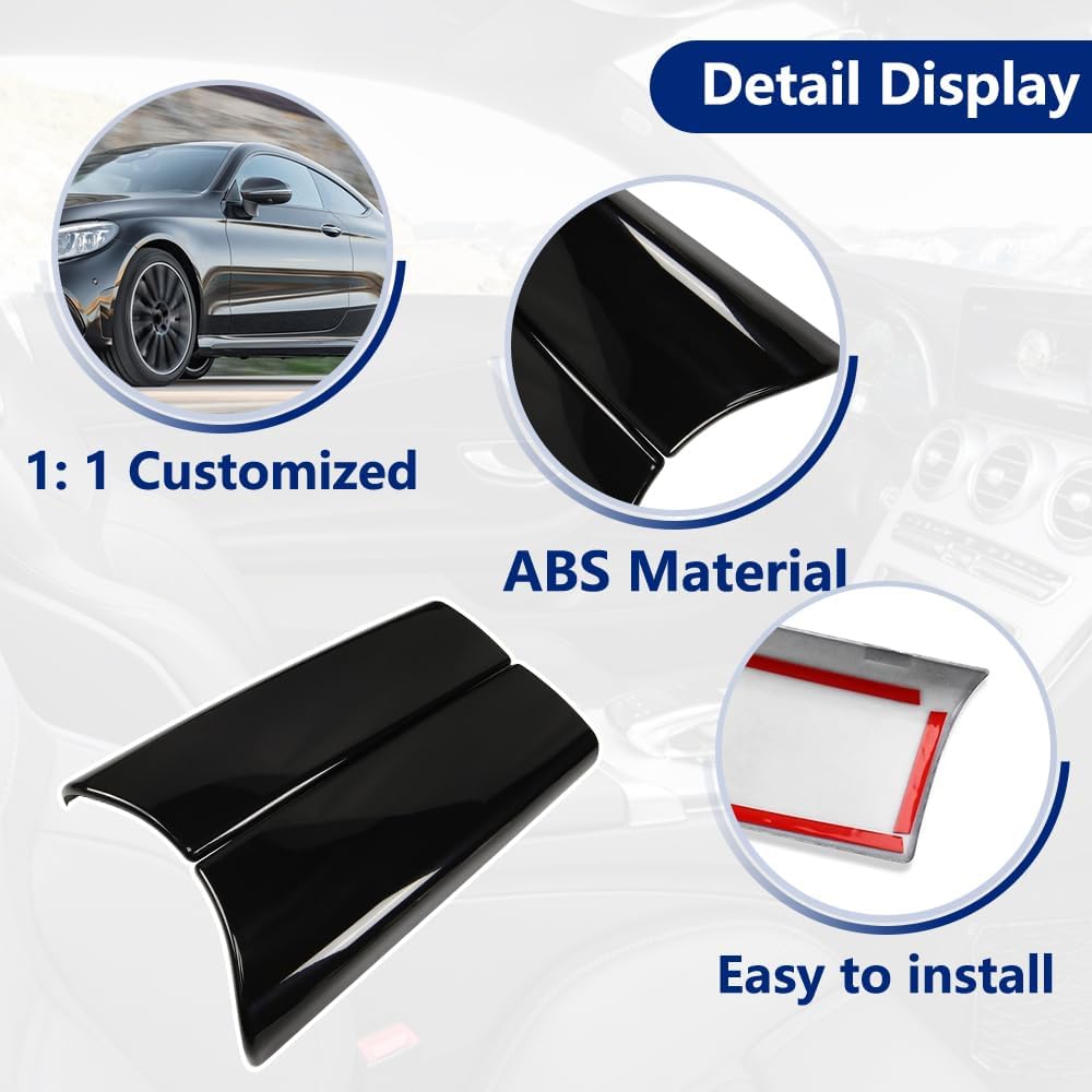 Center Armrest Box Cover Console Box Protect Cover Compatible with Mercedes Benz C Class W205 2015-2021 C180 C200 C250 C300 C350e,GLC X253 2016-2022 GLC250 GLC300 GLC350e Bright Black