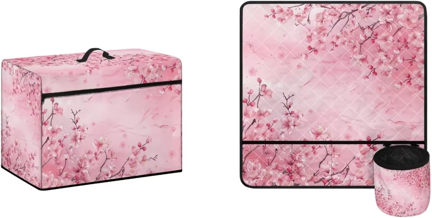 Hummingbird Sewing Machine Mat & Dust Cover With Side Handle - Reduces Vibration, Noise, Movement - Dust Resistant, Machine Washable