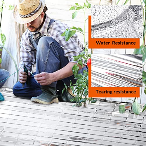 24 Packs High Silver Reflective Mylar Film Sheets 83 X 51 Inch Plant Garden Greenhouse Mylar Roll Covering Foil Sheets For Grow Room Plant Growth Outdoor Survival Camping First Aid #TOP4