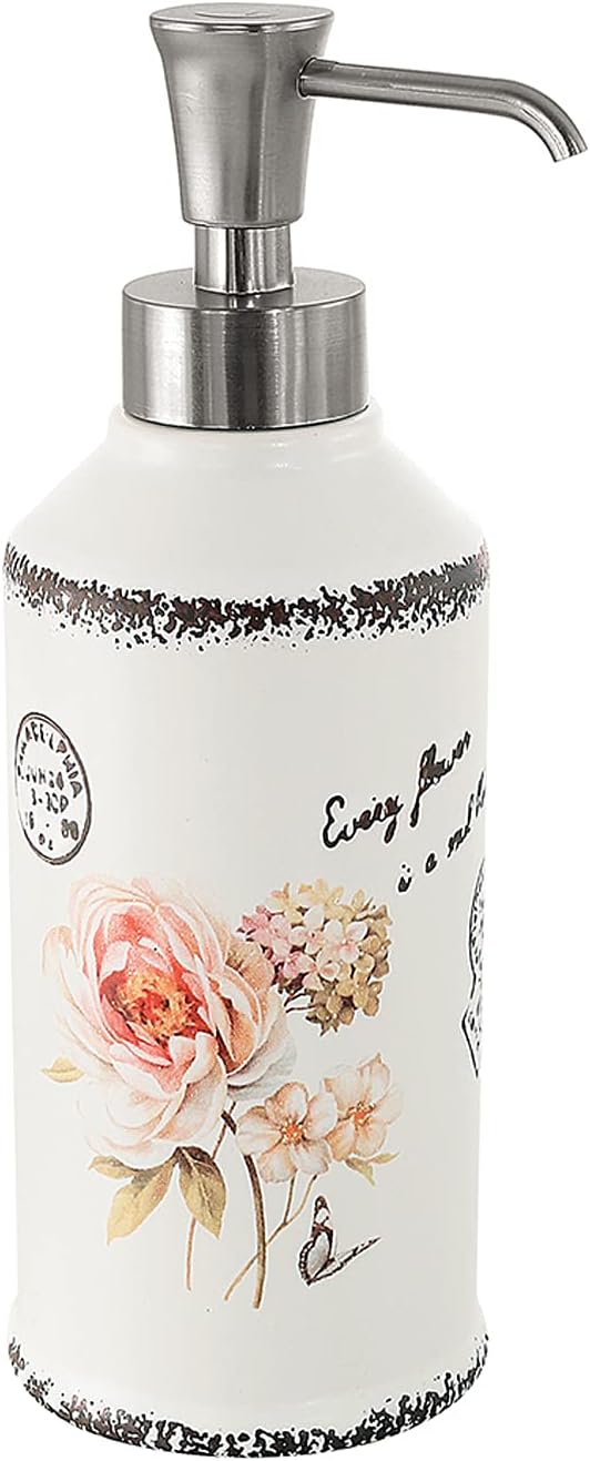 Tatay Dispenser Per Sapone Liquido In Ceramica - Bianco - 9,5x8x17 Cm - Design Spagnolo