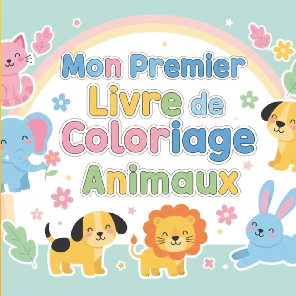 Mon Premier Livre de Coloriage Animaux: Animaux mignons à colorier – Activités simples pour enfants de 2 à 5 ans | Idéal pour apprendre en s’amusant