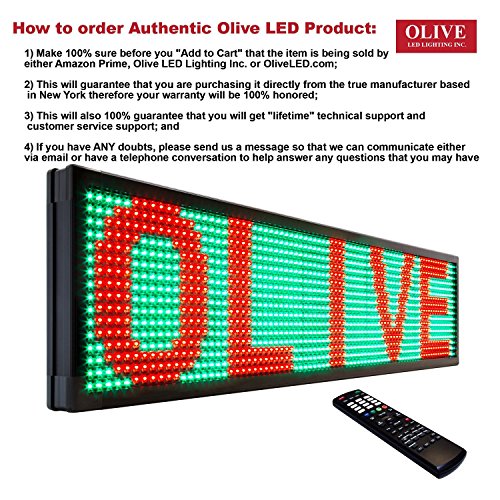 OLIVE LED Sign 3Color RGY, P20, 15"x66" IR Programmable Scrolling Outdoor Message Display Signs EMC - Industrial Grade Business Ad Machine. - Thumbnail 4