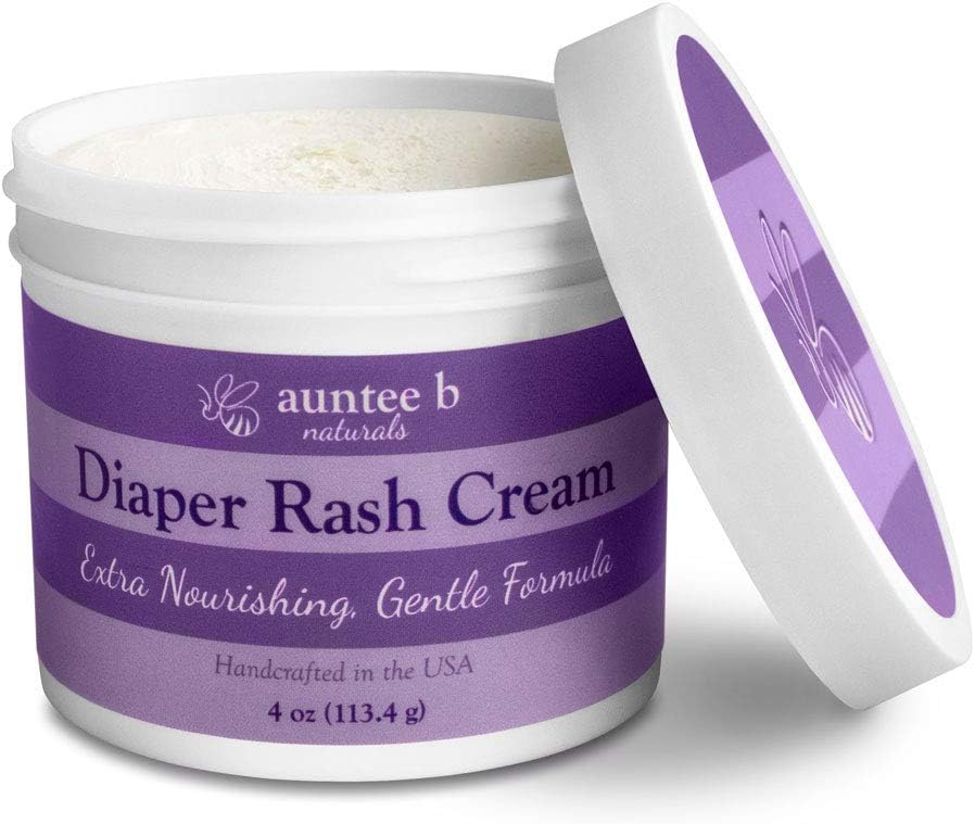 Natural Diaper Rash Cream by Auntee B Naturals Made with Coconut Oil, Beeswax