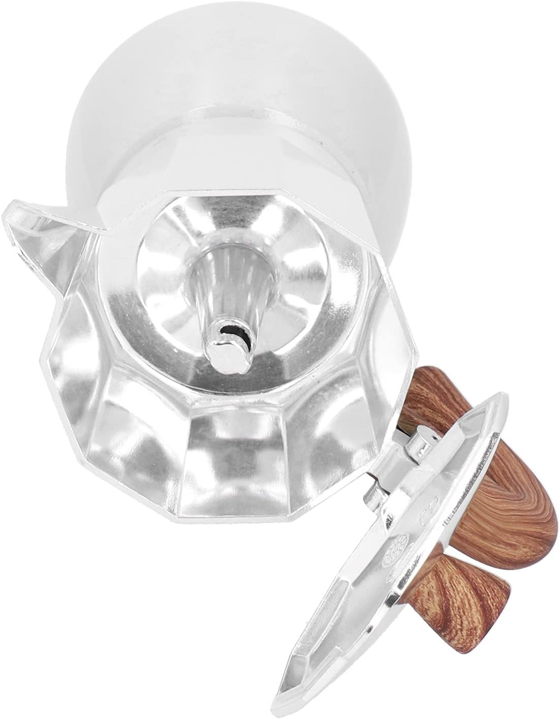 Moka Express Stovetop Coffee Maker Practical Aluminum Moka Coffee Pot Octagonal Coffee Maker For Home Kitchen 150ML(milky white)