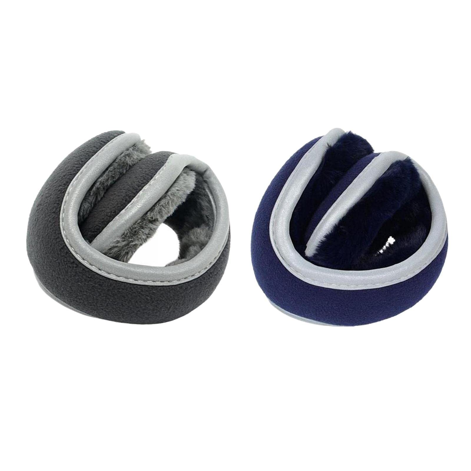 2Pieces Winter Ear Muffs Fleece Warm Ear Warmers for Skating Gray and Blue | Clothing, Shoes & Accessories | Mens Accessories | Hats