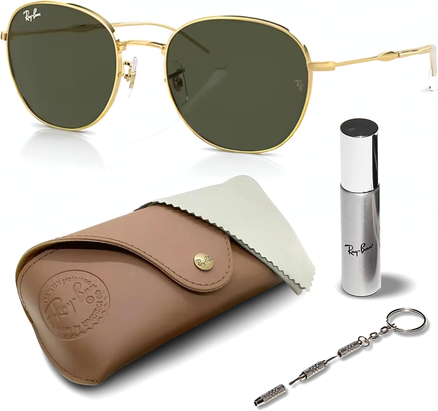 Ray-Ban RB3809 Phantos Shaped Sunglasses for Men & Women with Official RAYBAN Eyewear Kit