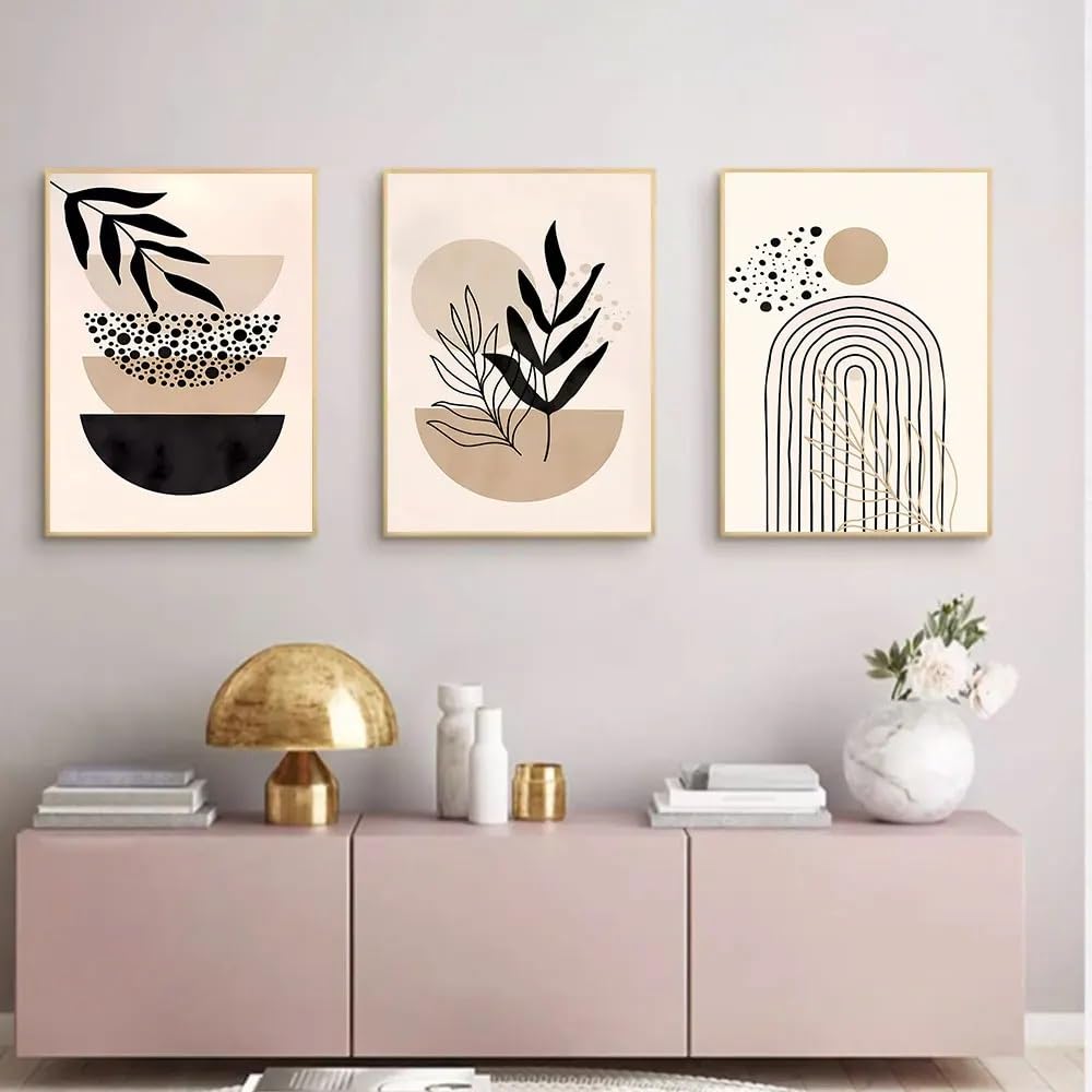 WUHBCZ Canvas Paints-Abstract Line Geometric Modern Nordic, Canvas Print Painting, Wall Painting Pictures Living Kitchen Office Room Home Decoration-60 * 80cm/3PCS (No Frame)
