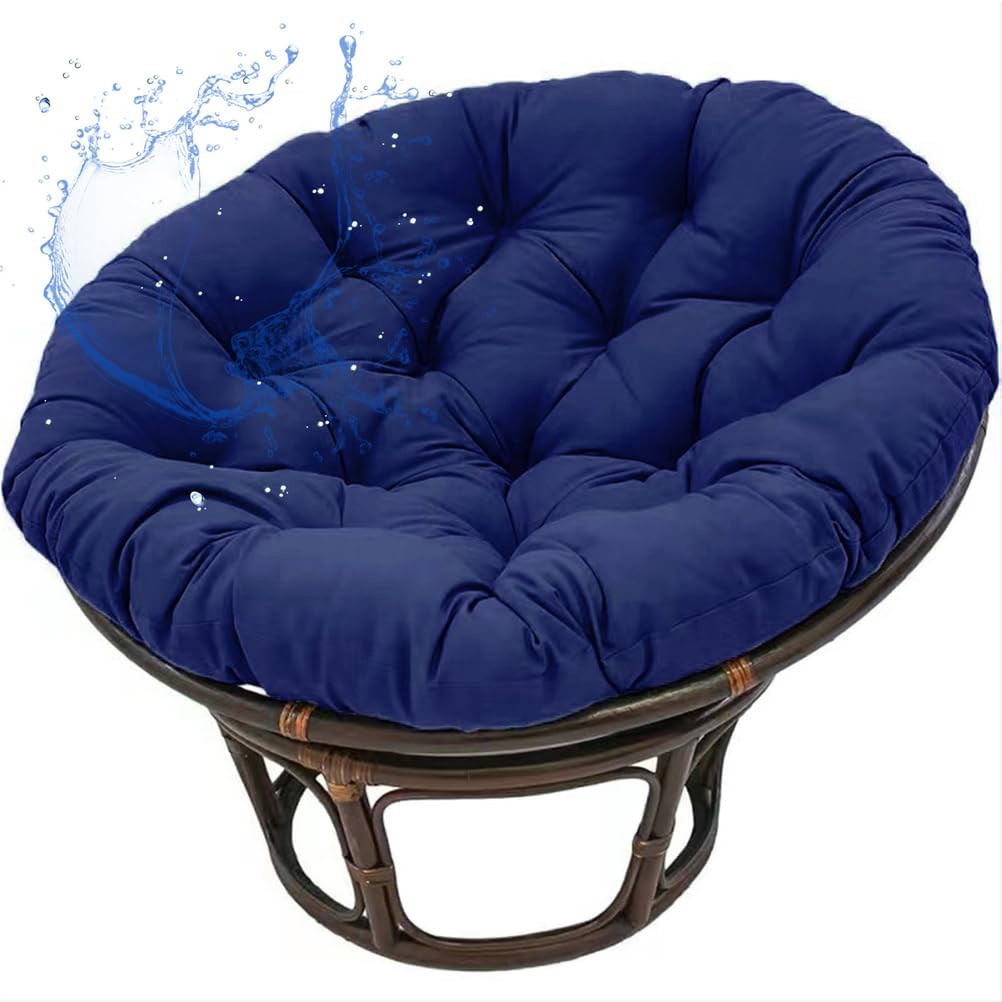 Aocase Large Round Egg Chair Cushion Only Replacement Waterproof Papasan Cushion Pad Thick Support for Egg Chair Hanging Basket Seat All-Weather Indoor Outdoor Garden Lounge Mat,NO11,120×120cm