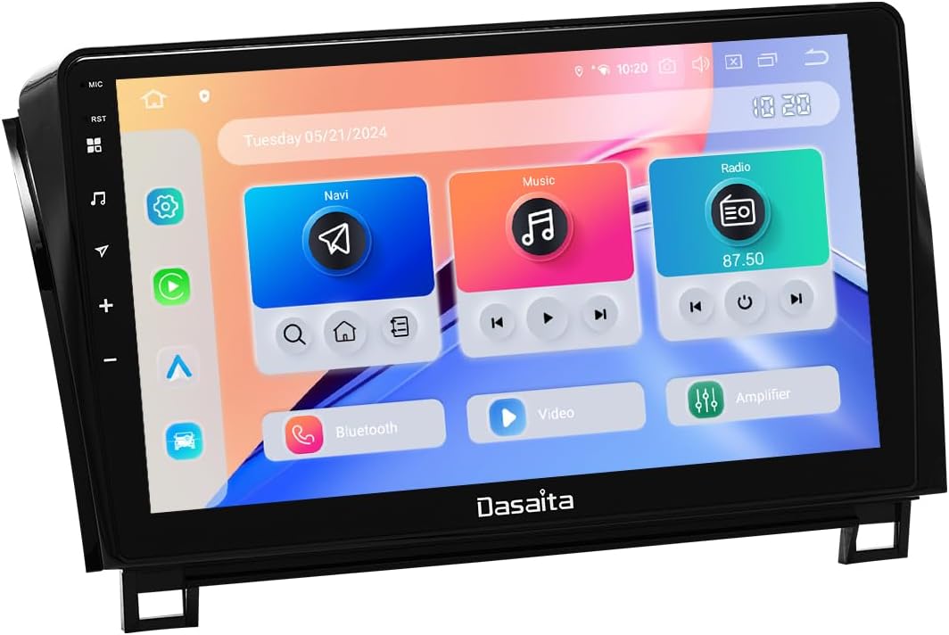 Dasaita 10.2" Car Stereo for Toyota Tundra 2007-2013, Wireless Apple CarPlay & Android Auto, QLED Touchscreen, Android 13, in-Dash GPS Navigation, Bluetooth 5.0, Fast Boot, 6GB RAM 64GB ROM