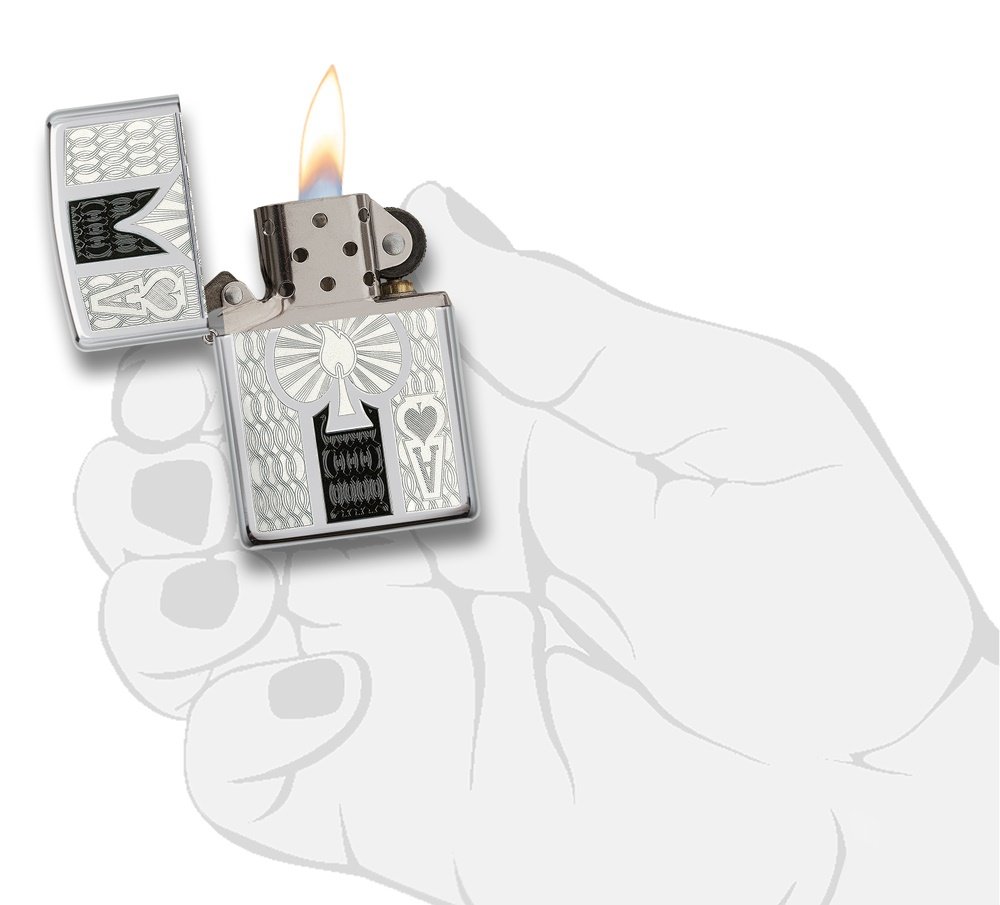 Amazon.com: Zippo ZI24196 High Polish Chrome Ace : Sports & Outdoors