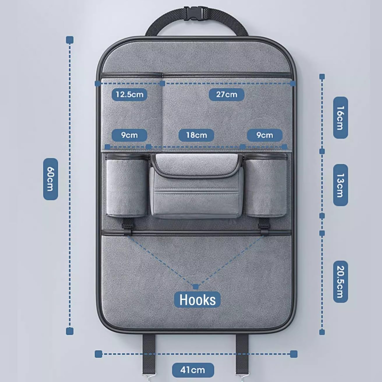 Organizador Asiento Coche para Benz GLB 200d 2019-2024, Multifunción Organizador Asiento Trasero Coche Lorganizador Asiento Coche Niños Protector de Asiento Trasero,Cyan-One
