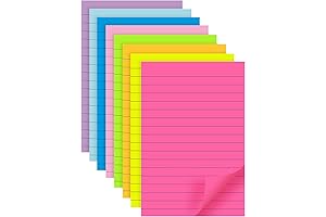 (8 Pads) Lined Sticky Notes 4x6 in Post-It Note Pads, Self Sticky...