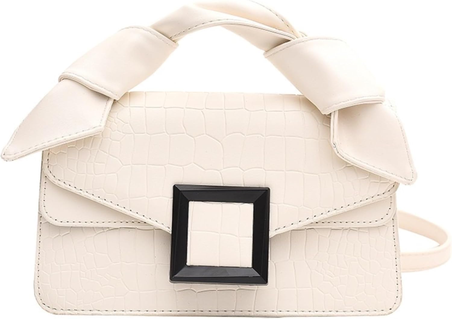 Women Vegan Leather Evening Handbag Crocodile Pattern Handle Clutch Purse Cross Body Envelope Bag