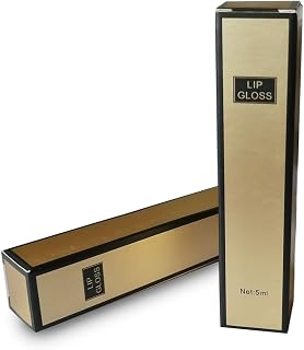 50 Pcs Gold and Black Lip Gloss Packaging Boxes 4.21x0.9x0.9' Kraft Paper Matte Texture Rectangle Gift Makeup Organzier Li... Price In India
