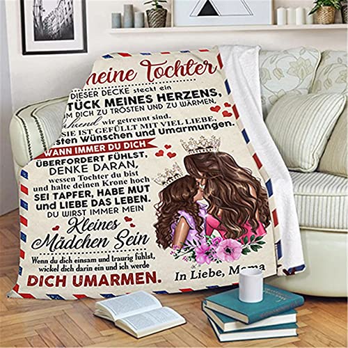 Cuddly Blanket Personalised Gifts, Blanket An My Daughter German, Mother to Daughter Letter Blanket - Image 2