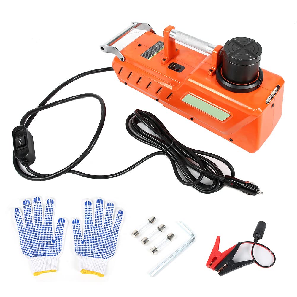 Gato hidráulico eléctrico para Suelo de Coche, DC12 V, 15 T, Color Naranja, para Cambio de neumáticos de SUV, Coches, Furgonetas y Camiones