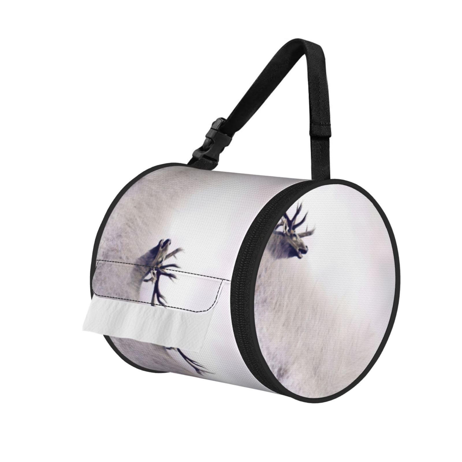 Wild Deer Print Fashion Tissues Organizer Box, Hanging Tissue Holder For Purse Coins For Car Office Daily Outing